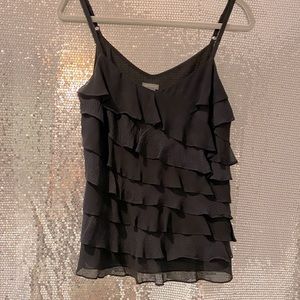 Ann Taylor black ruffle top